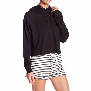 Joe's Jeans French Terry Crop Hoodie Black